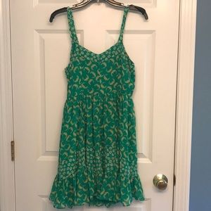 Lauren Conrad Green floral dress